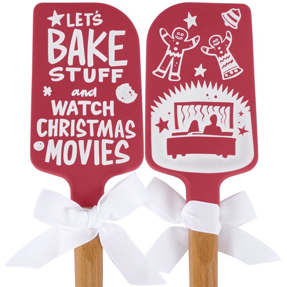 2pc Primitives By Kathy Let's Bake Stuff And Watch Movies Spatula Christmas